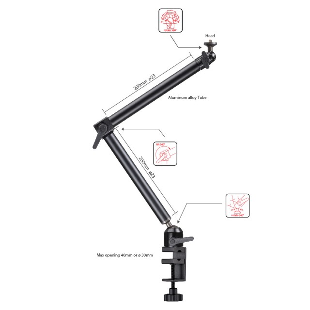 SLICKA C Table Clamp Mount